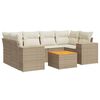 vidaXL Salon de jardin avec coussins 7 pcs beige r&eacute;sine tress&eacute;e