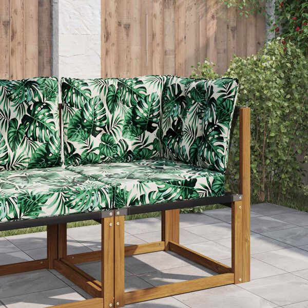 vidaXL Coussin de canap&eacute; d'ext&eacute;rieur 3 pcs Motif feuille Polyester