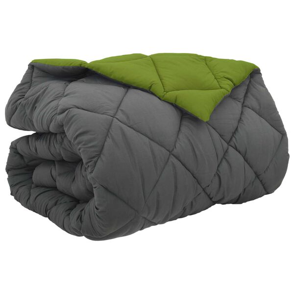 vidaXL Duvet d'hiver Vert et Anthracite 220 x 200 cm Microfibre