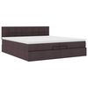 VidaXL Cadre de lit ottoman avec matelas marron fonc&eacute; 200x200 cm tissu