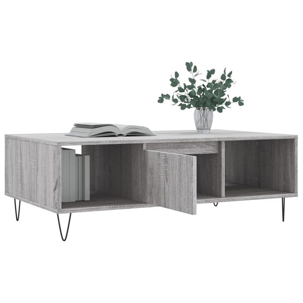 vidaXL Table basse sonoma gris 104x60x35 cm bois d'ingénierie