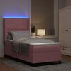 vidaXL Lit &agrave; ressorts avec matelas avec LED Rose 90 x 200 cm Velours
