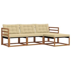 vidaXL Ensemble de canap&eacute;s d'ext&eacute;rieur 4 pcs Naturel et Beige