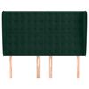 vidaXL T&ecirc;te de lit avec oreilles Vert fonc&eacute; 147x23x118/128 cm Velours