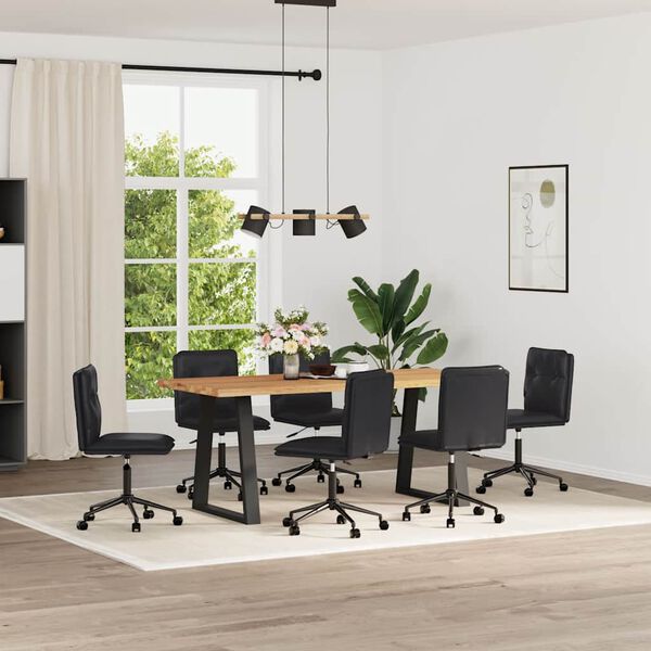 vidaXL Chaises &agrave; manger lot de 6 noir similicuir