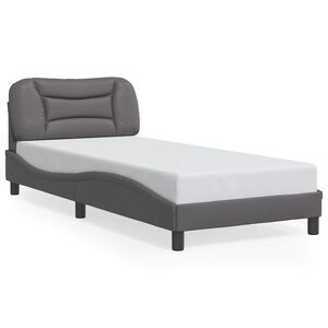 vidaXL Cadre de lit sans matelas Hvar gris 90x190 cm similicuir