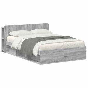 vidaXL Cadre de lit avec rangement Sonoma gris 150 x 200 cm