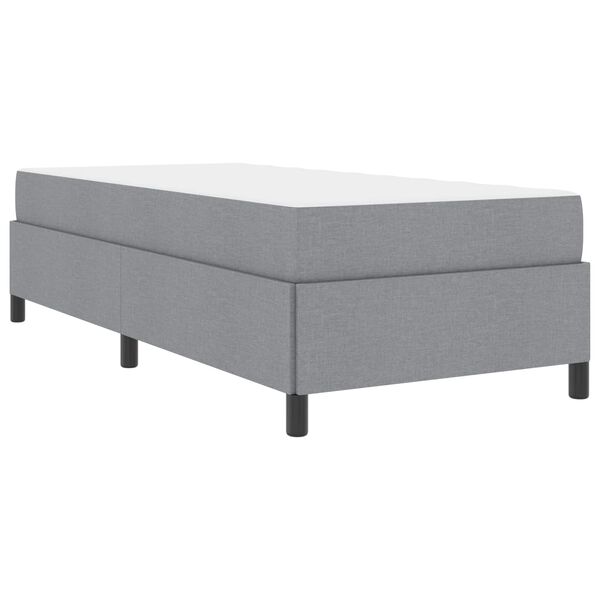 vidaXL Lit &agrave; ressorts avec matelas Gris clair 90 x 190 cm tissu