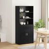vidaXL Haut Armoire Ch&ecirc;ne noir 80 x 42,5 x 185 cm Bois d'ing&eacute;nierie