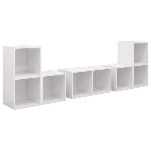 vidaXL Ensemble de meubles TV 6 pcs Blanc brillant Bois d'ing&eacute;nierie