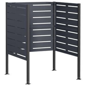 vidaXL &Eacute;cran pour poubelle 85 x 85 x 113 cm Acier Anthracite
