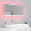 vidaXL Miroir à LED de bain Blanc brillant 90x8,5x37 cm Acrylique