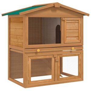 vidaXL Clapier d'ext&eacute;rieur Enclos pour petits animaux 3 portes Bois