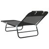 vidaXL Chaise longue pliante Noir 182 x 55 x 85,5 cm Textil&egrave;ne