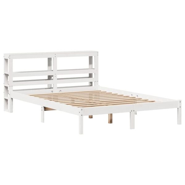 vidaXL Cadre de lit sans matelas blanc 140x200 cm bois de pin massif