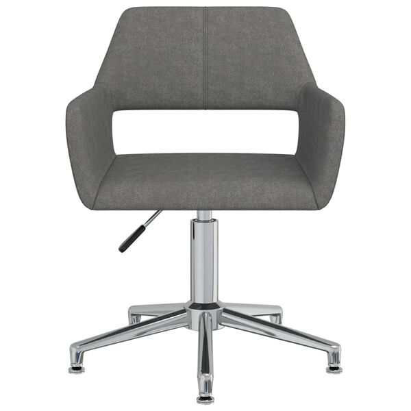 vidaXL Chaise pivotante de salle à manger Gris foncé Tissu