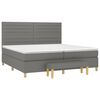 vidaXL Sommier &agrave; lattes de lit avec matelas Gris fonc&eacute; 200x200cm Tissu