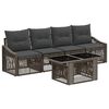 vidaXL Ensemble de canap&eacute; de jardin 5 pc Gris et Gris fonc&eacute; polyrotin