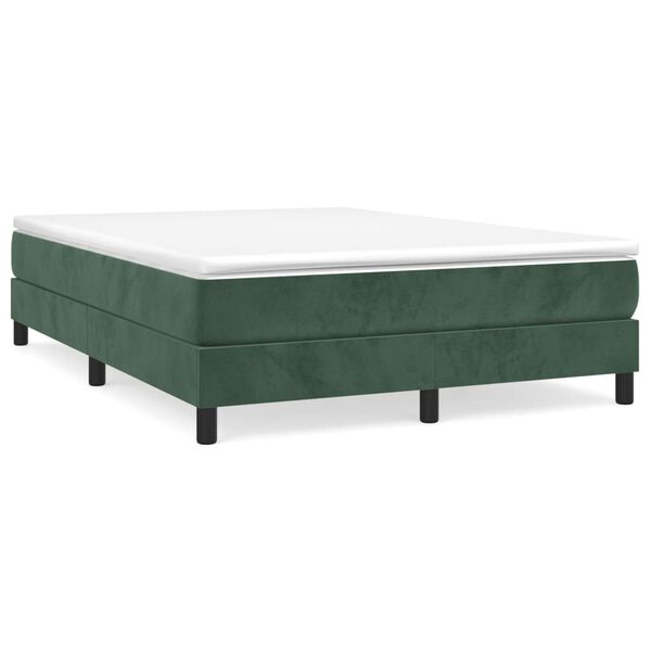 vidaXL Sommier à lattes de lit et matelas Vert foncé 140x200cm Velours