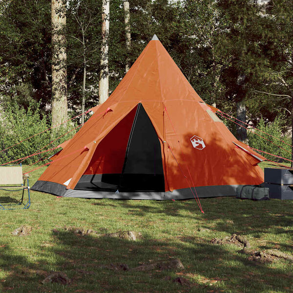 vidaXL Tente de camping tipi 4 personnes orange imperm&eacute;able