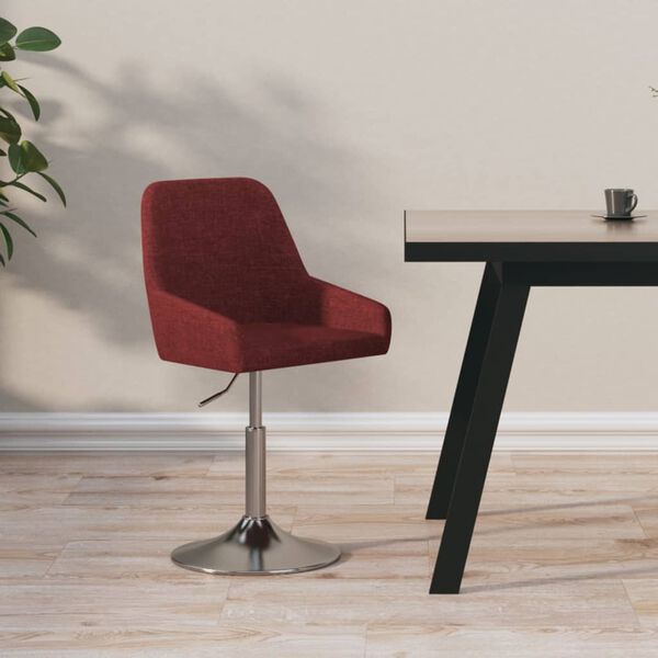 vidaXL Chaise pivotante de salle &agrave; manger Rouge bordeaux Tissu
