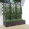 vidaXL Jardini&egrave;re avec treillis Noir 120 x 40 x 121,5 cm PP