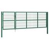 vidaXL Portail de jardin avec poteaux 350 x 120 cm, acier vert