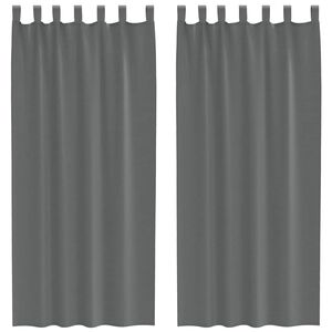 vidaXL Rideaux en voile avec boucles 2 pcs gris fonc&eacute; 140x225 cm
