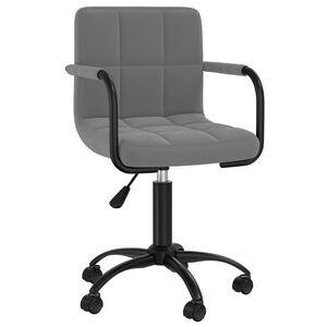 vidaXL Chaise pivotante de bureau Gris fonc&eacute; Velours