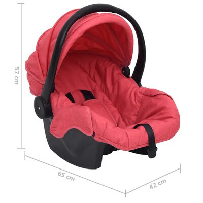 vidaXL Poussette pour bébé 3-en-1 Rouge Aluminium