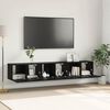 vidaXL Ensemble meuble TV 3 pcs Noir 60 x 30 x 30 cm Bois d'ing&eacute;nierie