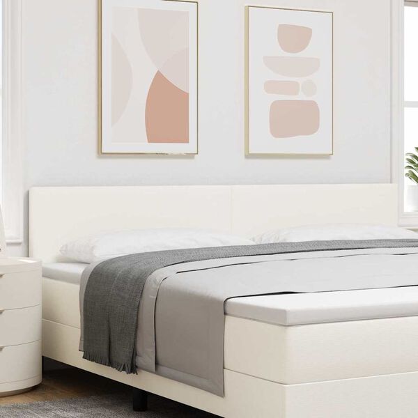 vidaXL T&ecirc;te de lit LED avec des lumi&egrave;res &agrave; LED Cr&egrave;me 200 cm Polyester