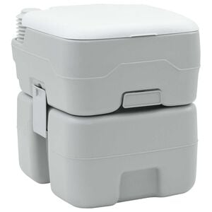 vidaXL Toilette de Camping Gris et blanc 41,5 x 36,5 x 42 cm