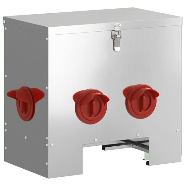 vidaXL Mangeoire pour poules Argent 40,5 x 25 x 38 cm Acier galvanisé