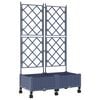 vidaXL Bac de jardin avec treillis et roues 2 pc Gris PP