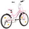 vidaXL Vélo enfant avec porte-bagages avant 20 pouces Rose et noir