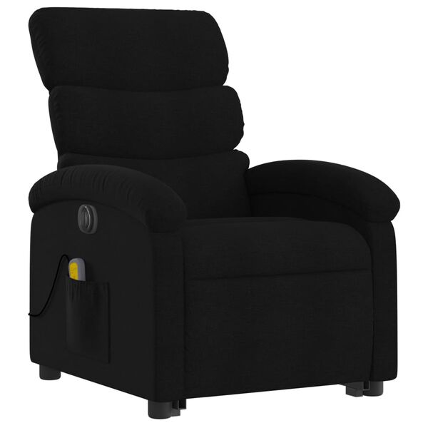vidaXL Fauteuil inclinable de massage &eacute;lectrique Noir Tissu