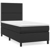 vidaXL Sommier &agrave; lattes de lit avec matelas Noir 90x190 cm Similicuir