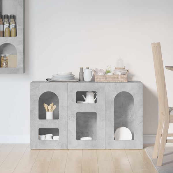 vidaXL Buffet Gris b&eacute;ton 100 x 35 x 59 cm Bois d'ing&eacute;nierie