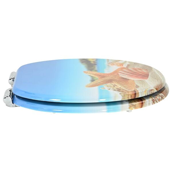 vidaXL Si&egrave;ge de toilette 2 pcs Coquillage de mer 44 x 38 cm