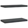 vidaXL &Eacute;tag&egrave;res murales 2 pcs 50x23,5 cm noir acier inoxydable
