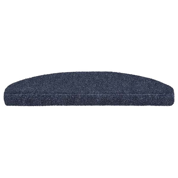 vidaXL Tapis d'escalier autocollants 20 pi&egrave;ces 65 x 21 x 4 cm Bleu Demi-rond Grand