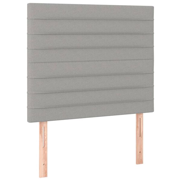 vidaXL T&ecirc;te de lit &agrave; LED Gris clair 100x5x118/128 cm Tissu