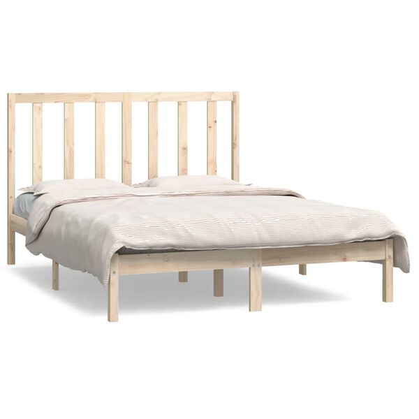 vidaXL Cadre de lit sans matelas 135x190 cm bois de pin massif