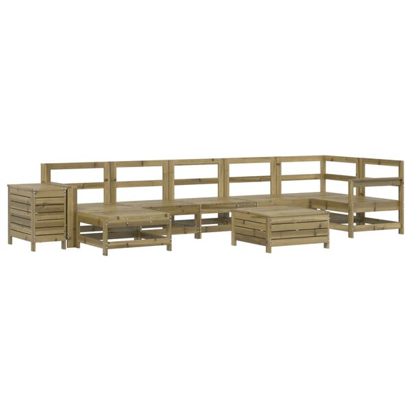 vidaXL Salon de jardin 9 pcs bois de pin impr&eacute;gn&eacute;