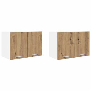 vidaXL Armoire suspendue 2 pcs Ch&ecirc;ne Artisan et Blanc 60 x 31 x 40 cm
