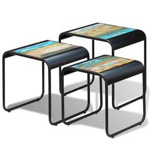 vidaXL Tables gigognes 3 pcs Bois de r&eacute;cup&eacute;ration massif