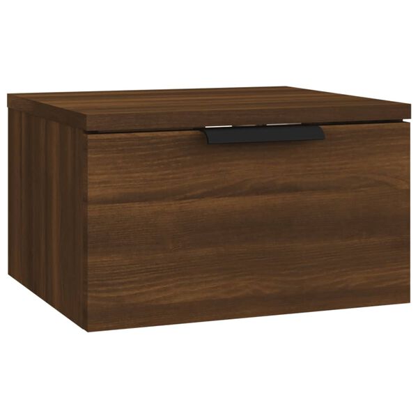 vidaXL Table de chevet murale Ch&ecirc;ne marron 34x30x20 cm