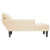 vidaXL Chaise longue avec coussin cr&egrave;me tissu en velours c&ocirc;tel&eacute;