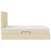 vidaXL Lit avec rangement et LED avec LED Cr&egrave;me 140 x 200 cm Polyester